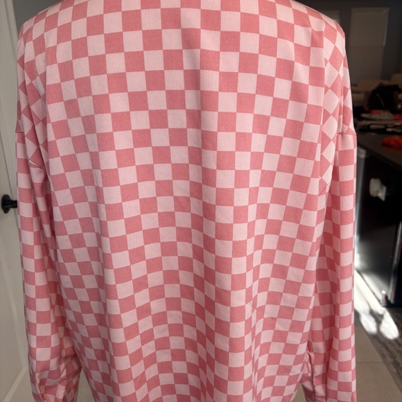 Pretty Garbage pink checkered blouse - Picture 3 of 4